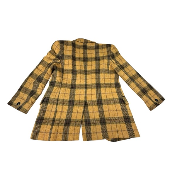 Vintage Jones New York Womens Yellow Gold Plaid Jacket Blazer Size 6P - Picture 3 of 3